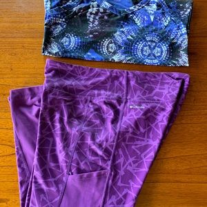 Columbia leggings size L paired with a size L T- Back top with built in bra!